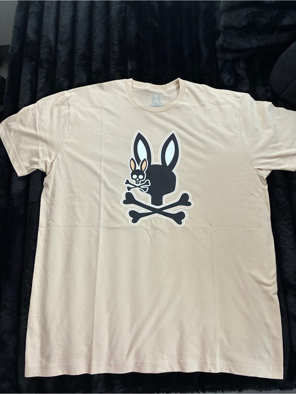 New Men’s Psycho Bunny Off White/Black T-shirt Size XL